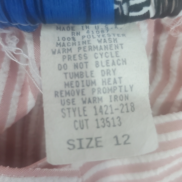 VINTAGE BRIGGS PETITE Candystripe Skirt Pink/White Waist Size 28" w/ Pockets! - Picture 6 of 6